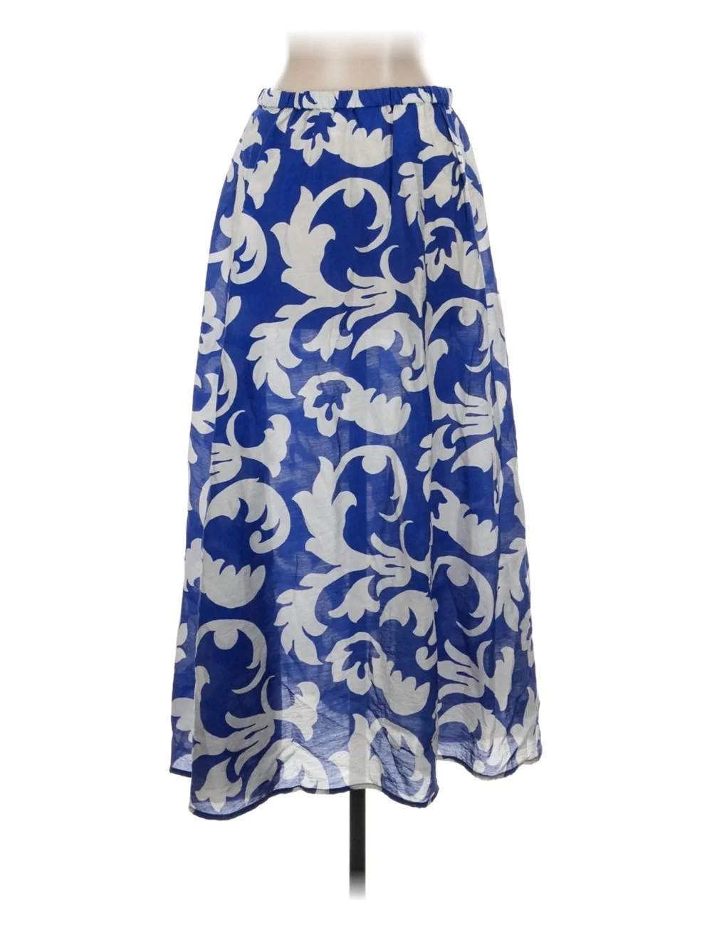 H&M Blue and White Floral Maxi Skirt